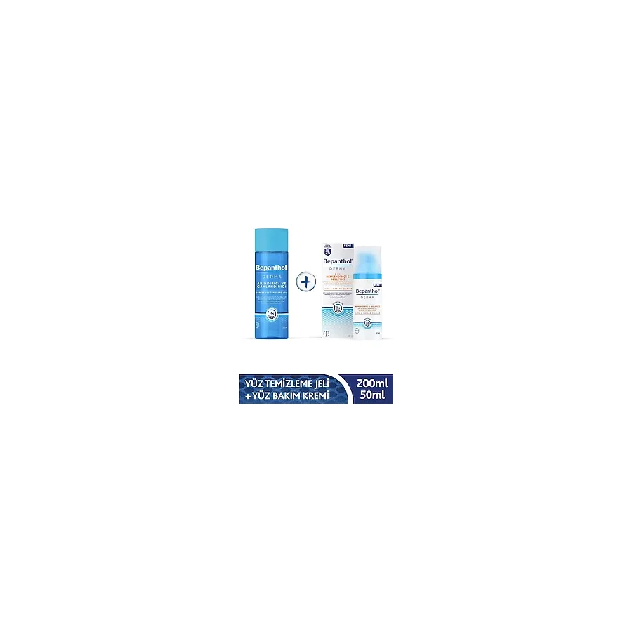 Bepanthol Derma Nemlendirici & Besleyici Spf 25 Günlük Yüz Kremi 50Ml + Derma Arındırıcı & Canlandırıcı Günlük Yüz Temizleme Jeli 200Ml