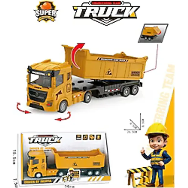 Berat Toys Kırılmaz Plastik Oyuncak Kamyon 27 cm İş Makinaları Modeli Süper Kalite