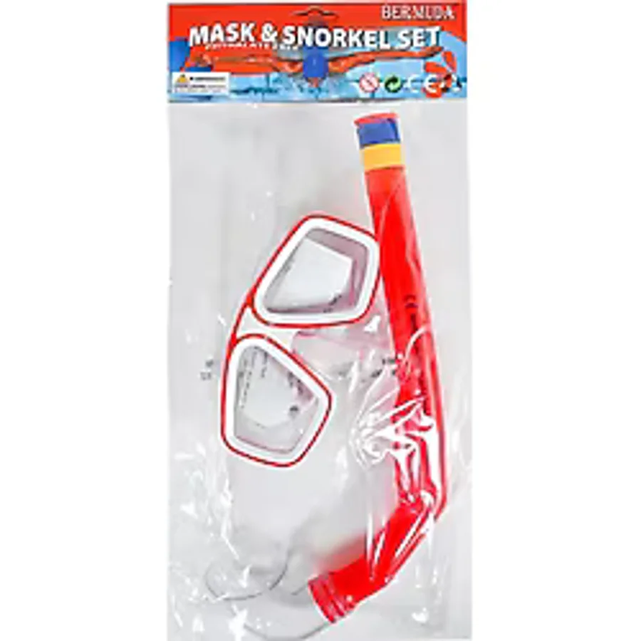 Bermuda Dalış Maskesi Ve Şnorkel Seti Kırmızı Sp4449