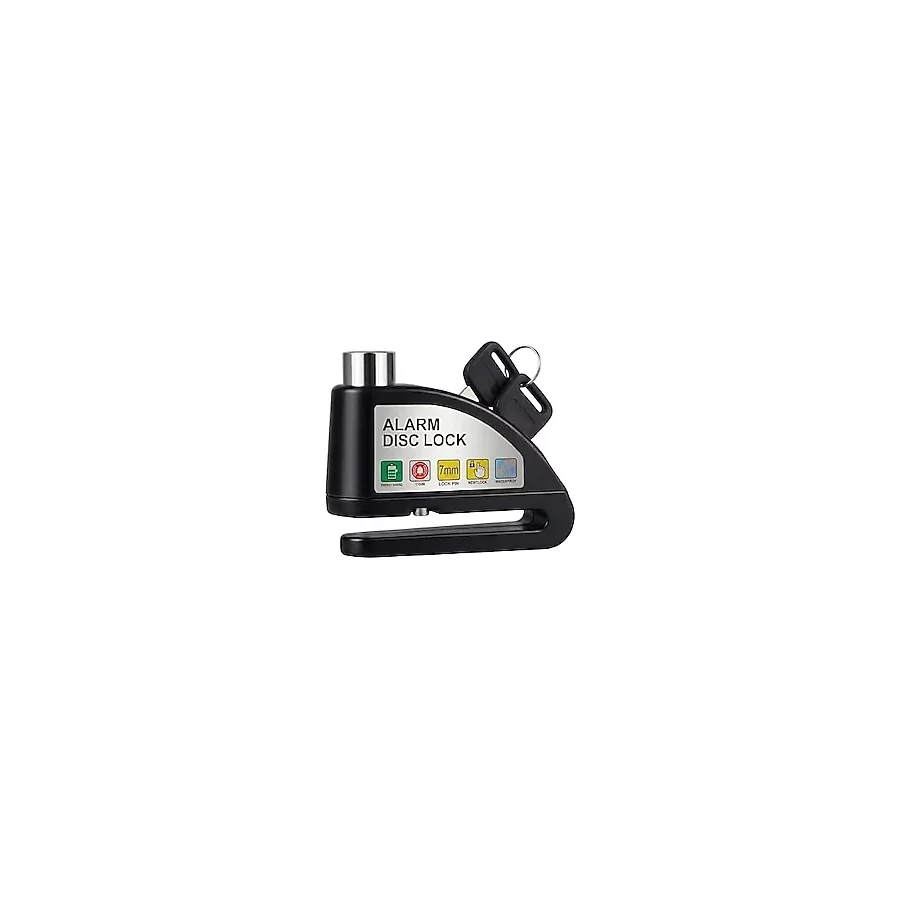 Berry Store PC1505 Alarm Disk Kilidi Seti, Fren Kilidi, Hırsızlığa Karşı Su Geçirmez 110 Db 7 mm Pin 1,5 M Hatırlatma Kablosu Motosikletler İçin Scooter Taşıma Çantası