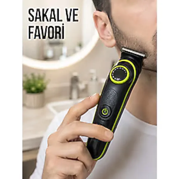 Beruflic Çok Başlıklı Erkek Tıraş Makinesi Sakal Favori Burun Kulak ve Vücut Bakım Seti