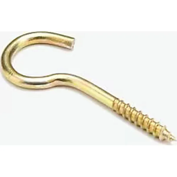 Beşel Gold Piton Kanca Seti - [100 Adet] Paket, Vidalı Soru İşareti Askı, Ahşap ve Duvar İçin Metal Vidalı Kanca, Avize, Saksı ve Avadanlık Askısı, Sarı Çinko Kaplama (22X130)