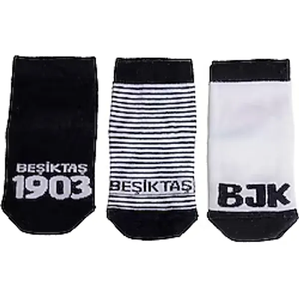 Beşiktaş Erkek Bebek 3lü Soket Çorap Lisans Baskılı 6-12 Ay