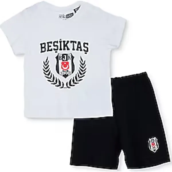 Beşiktaş Erkek Bebek Pijama Takımı Bisiklet Yaka Kısa Kol Reçme