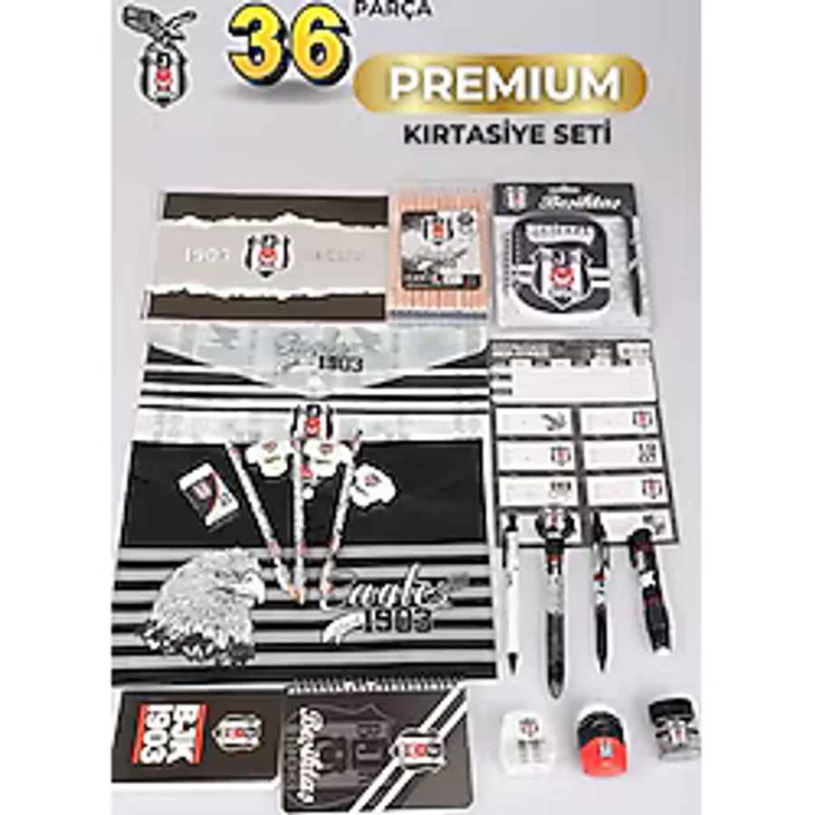 Beşiktaş LİSANSLI BEŞİKTAŞ 36 PARÇA PREMIUM KIRTASİYE SETİ