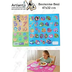 Beslenme Bezi Erkek Modeli Yıkanabilir 32x47 cm 1 Adet Beslenme Örtüsü Okul Öncesi Kreş Anasınıfı İlkokul İçin İdeal