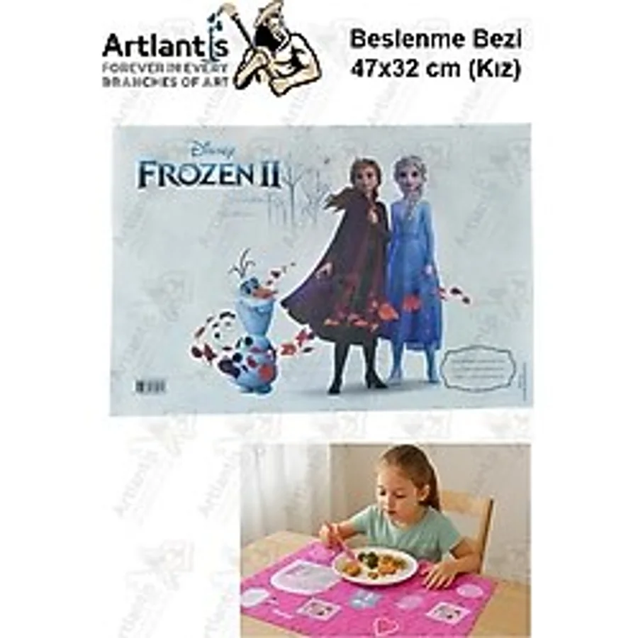 Beslenme Bezi Kız Modeli Yıkanabilir 32X47 cm 1 Adet Beslenme Örtüsü Okul Öncesi Kreş Anasınıfı Ilkokul İçin Ideal - Beyaz