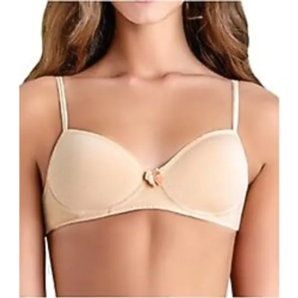 Bestin Kadın Bej Desteksiz Yumuşak Kaplı Balensiz Alıştırma Sütyeni, 70B, CT853-89D0018321555