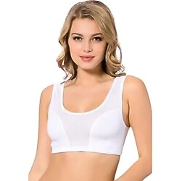 Bestin Kadın Beyaz Büyük Beden Sporcu Büstiyer Sütyen, 95B, SB304LX-869SC0320954