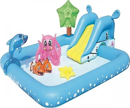 Bestway 53052 239x206 cm Fıskiyeli Kaydıraklı Çocuk Havuzu