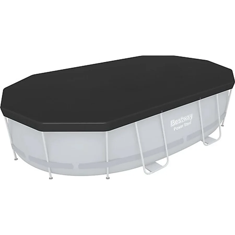 Bestway 58425 Oval Havuz Örtüsü - 4,27 M x 2,50 M Yerüstü Havuzlar İçin - 1