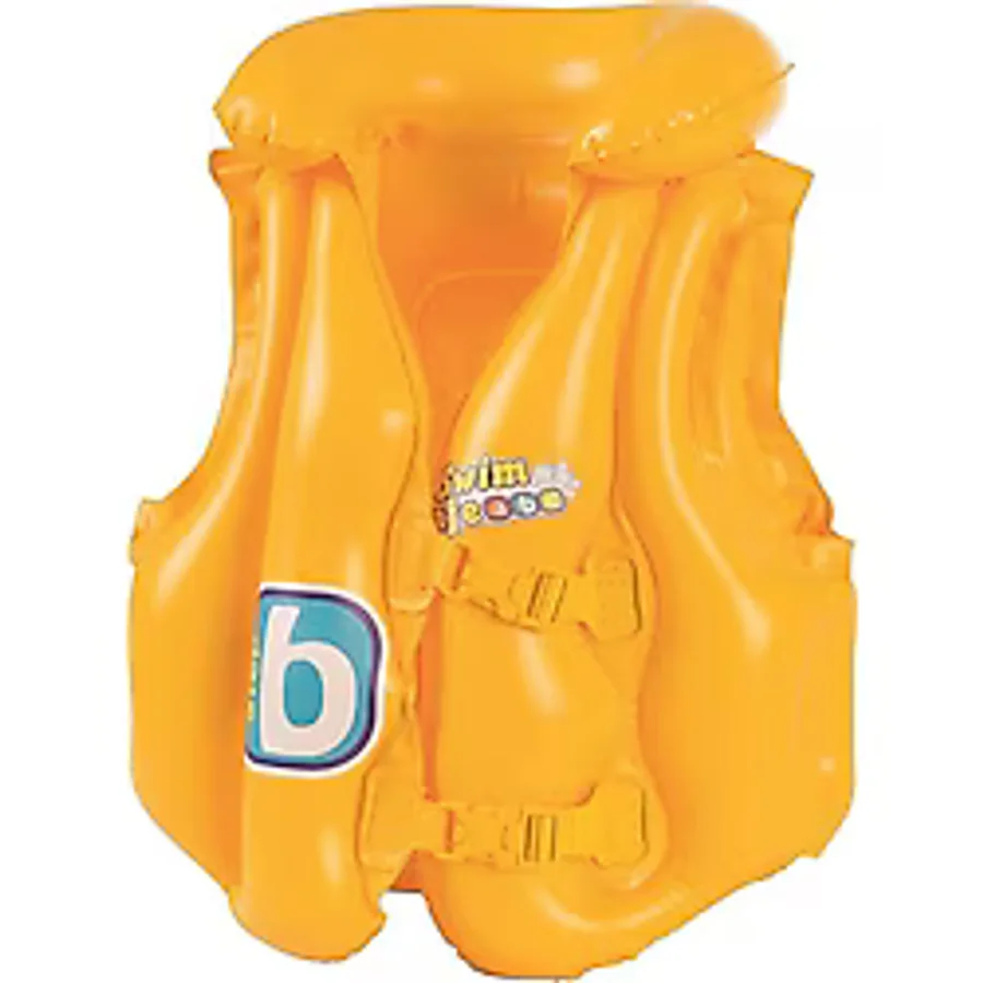 Bestway Sarı Can Yeleği 3+ Yaş Çocuk 51x46 cm Şişme Yaka Çift Kopçalı Güvenli Tasarım