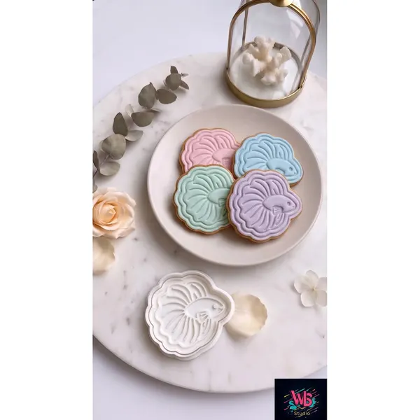 Beta Balığı Kurabiye Kalıbı ve Damgası - Süs Balığı Şeker Hamuru Kalıbı, Akvaryum & Deniz Temalı Pasta Süsleme Malzemesi 7.5 cm