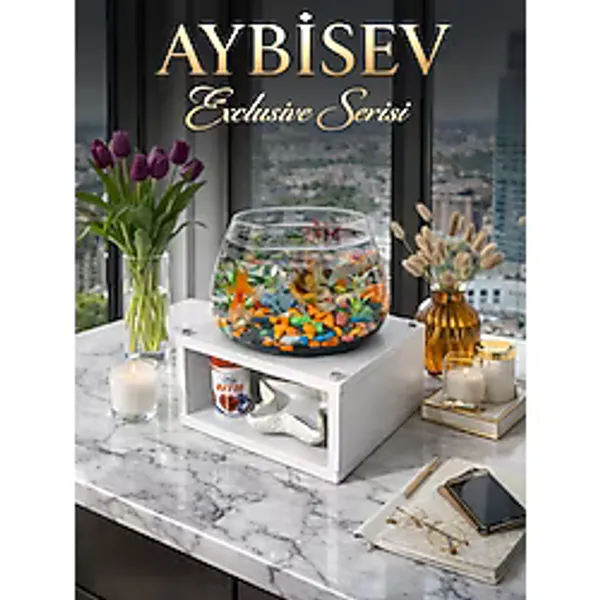 Beta Fanus Akvaryum Dekoratif Masa Üstü Balık Fanusu Modern Ev Ofis Dekoru Şık Tasarım