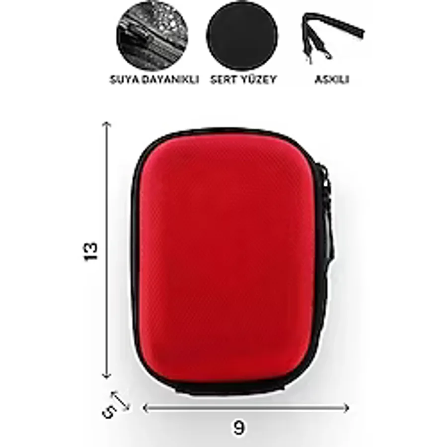 Betıc Hard Disk Taşıma Çantası, 2,5" Sert Yüzey, Kırmızı
