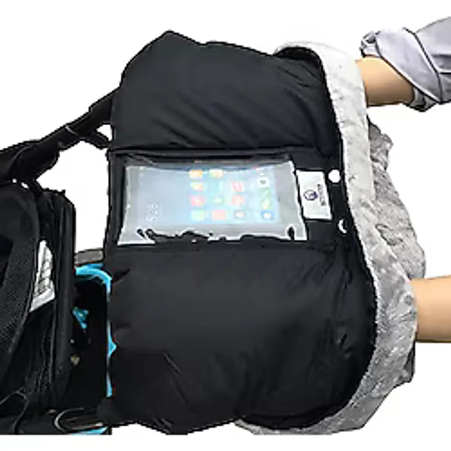 Betiteto polar bebek arabası, bebek arabası için kışlık donma önleyici eldiven, koşucu, bebek arabası için, suya dayanıklı, ısıtma hediyesi, ebeveynler ve bakıcılar için (Siyah)