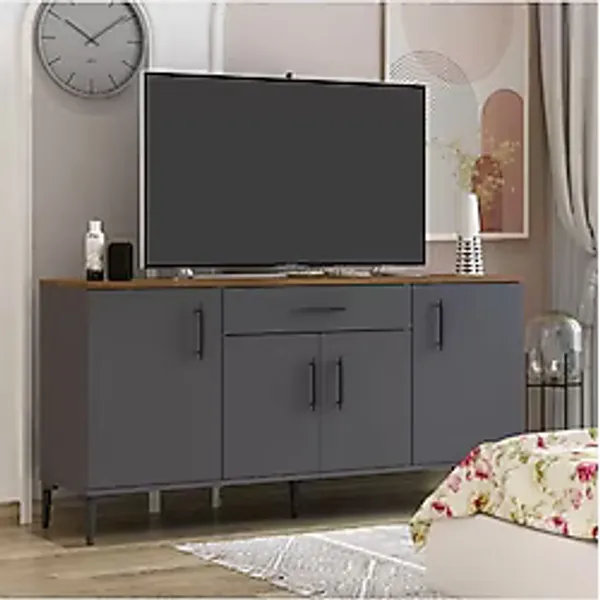 Betroya Laura Konsol Antrasit Kemençe, Tv Sehpası, Tv Ünitesi, Kahve Köşesi, Gümüşlük, Çok Amaçlı Dolap