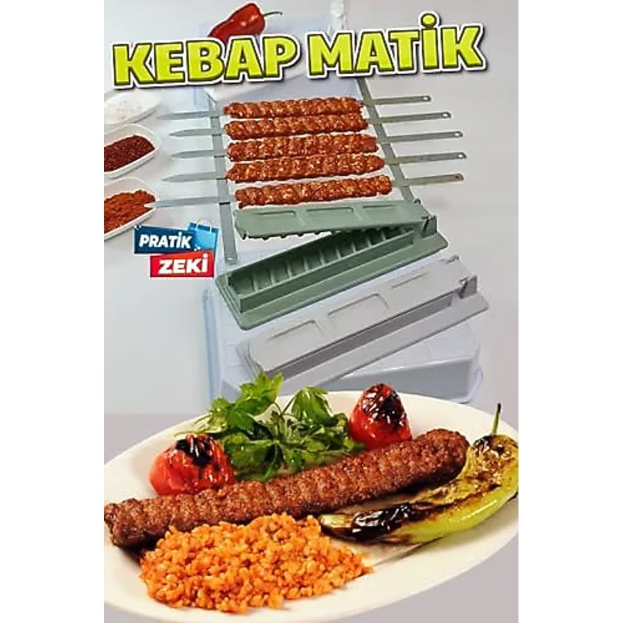 Bev Kitchen Kebapmatik Adana Urfa Kebap Kalıbı Aparatı Pratik Hızlı Kebap Makinesi Kutusu Kebap Matik Kalıp