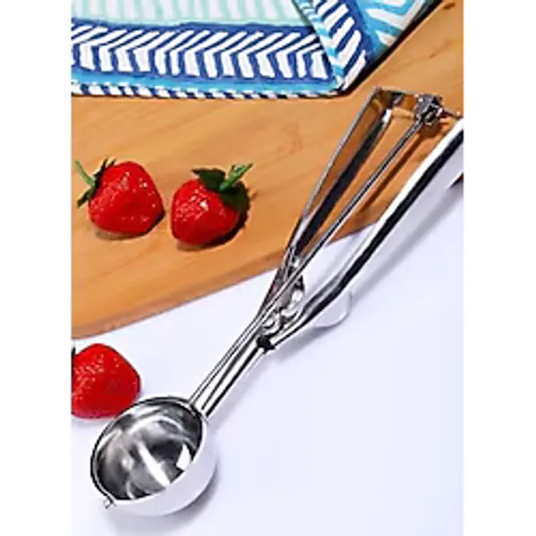 Bev Kitchen Paslanmaz Dondurma Helva Kepçesi Kurabiye Kaşığı gri