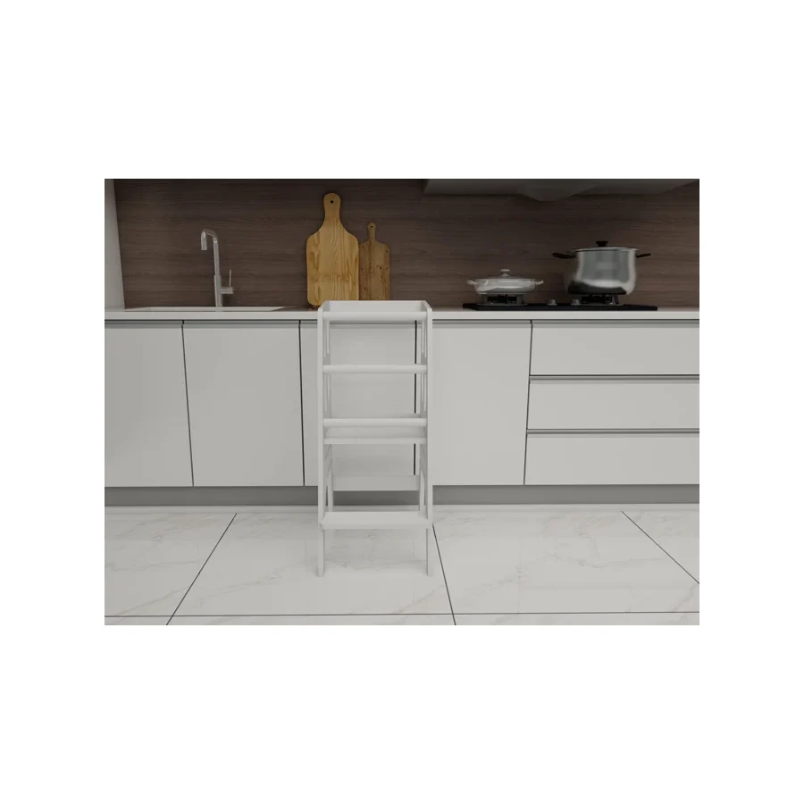 Beyaz Ahşap Çocuk Öğrenme-Etkinlik Kulesi