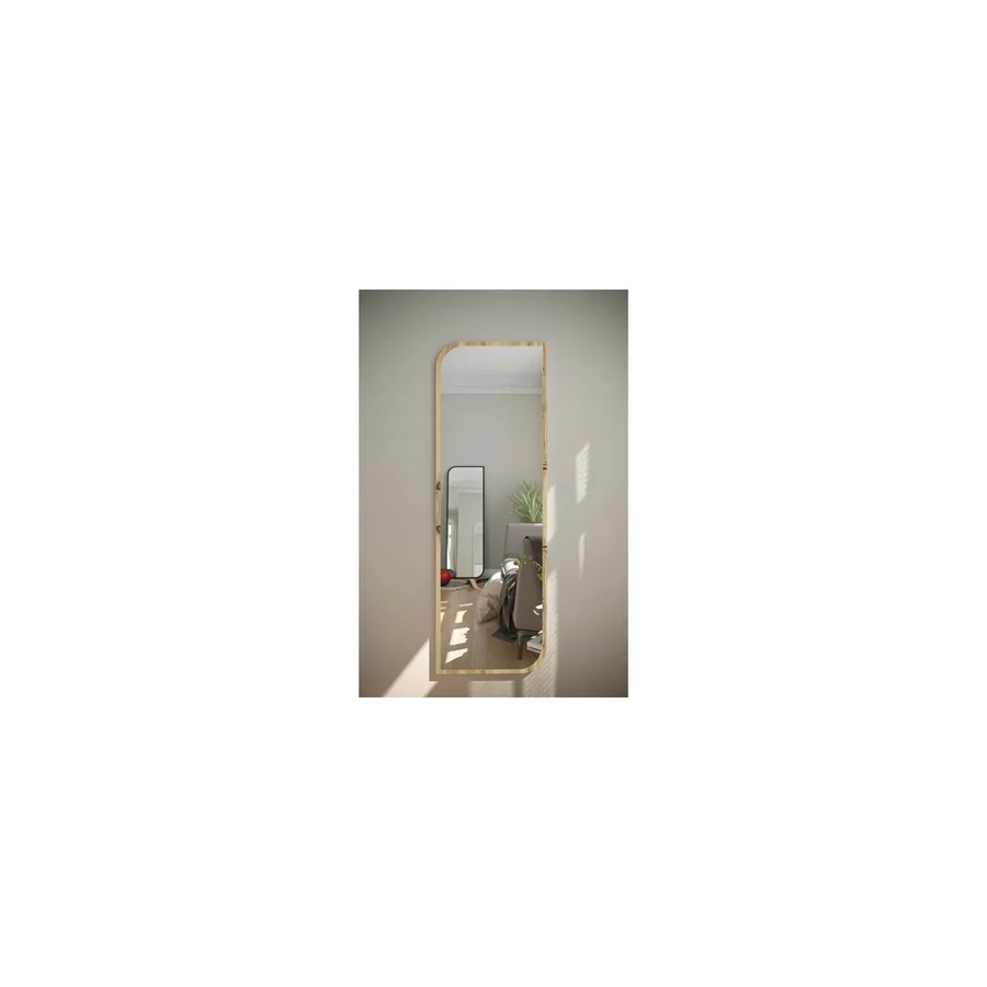 Beyaz Çapraz Oval Dekoratif Boy Aynası 40x120 cm