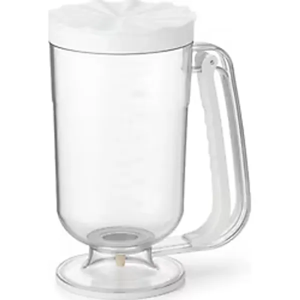 Beyaz Hamur Porsiyonlayıcı - Kek, Krep, Muffin ve Pancake Hamuru Dağıtıcı, Ölçekli Karıştırma Kabı 900 ml