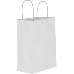Beyaz Kağıt Hediye ve Alışveriş Çantası (18x8x24) 25 Adet