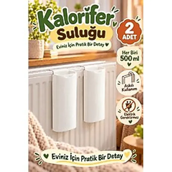 Beyaz Kalorifer Suluğu 2'Li Set Her Biri 500 Ml Askılı Petek Su Haznesi Evde İçin Radyatör Aksesuarı