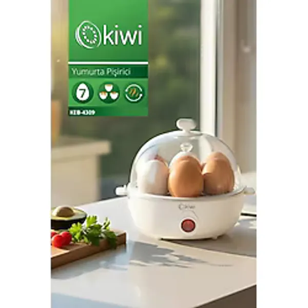 Beyaz Kiwi KEB-4309 7 Yumurtalık Yumurta Pişirici 100 W Güç ile Pratik Kullanım