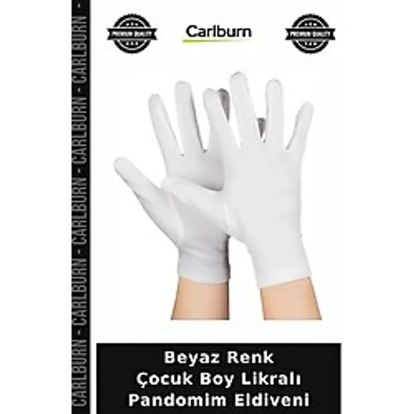 Beyaz Renk Çocuk Boy Likralı Pandomim Eldiveni Dans Aksesuarı Gösteri Kıyafeti Tiyatro Ürünü