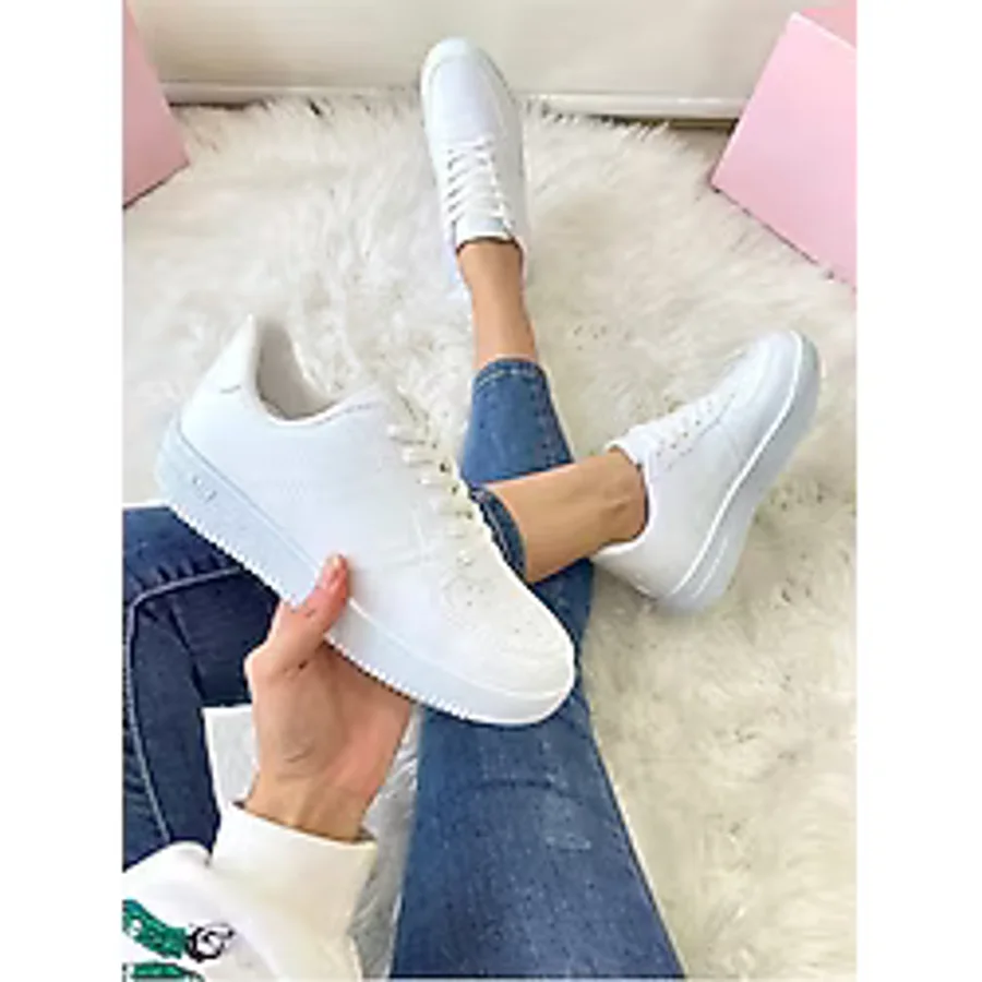 Beyaz - Unisex Spor Ayakkabı Günlük Sneakers - 40