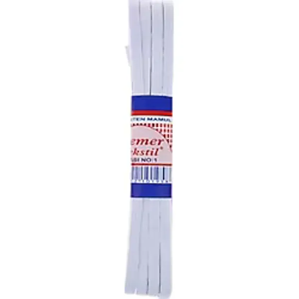 Beyaz Yassı Don Lastiği - Bel, Don ve Etek İçin Geniş Lastik, 10 Metre (1 cm Kalınlık)
