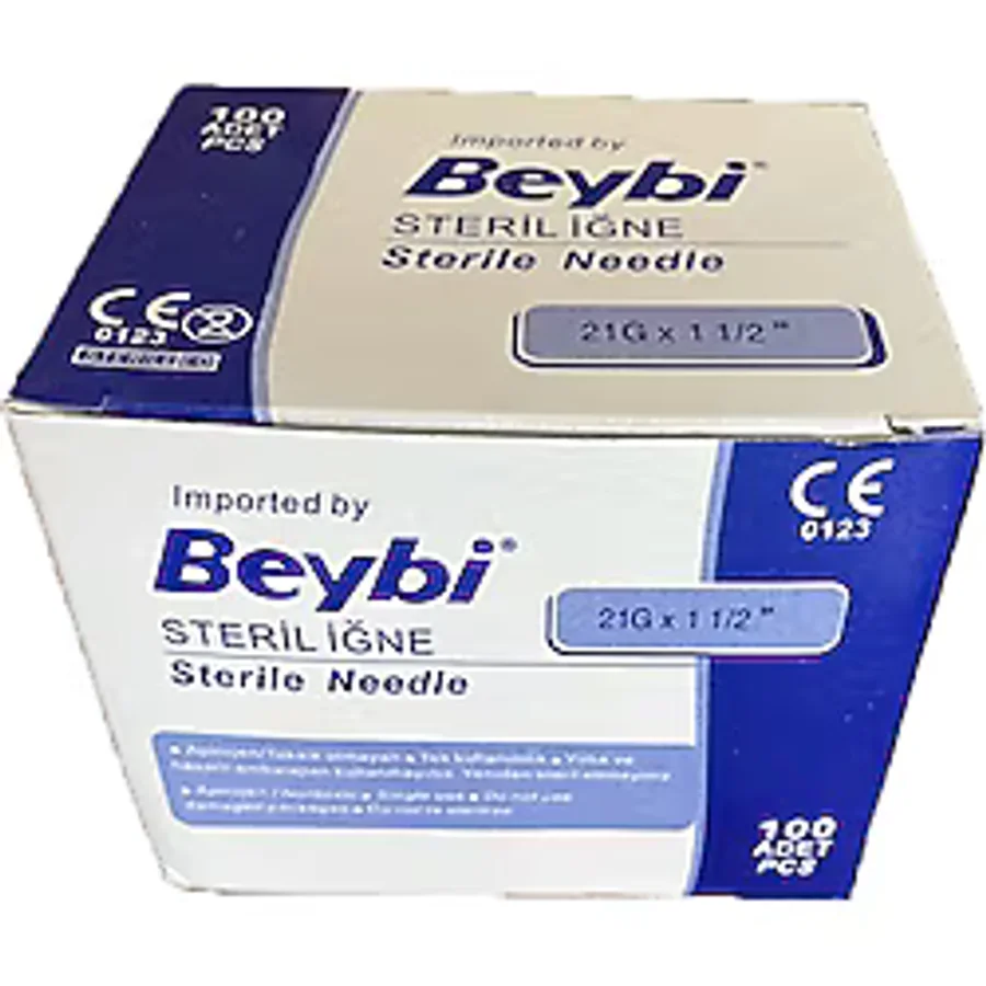 BEYBİ 21g X 11/2 Steril yeşil iğne Ucu 100 Adet