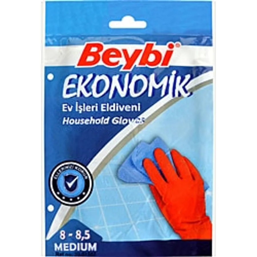Beybi Ekonomik Medium 8 - 8.5 Beden Ev İşleri Eldiveni 5'li