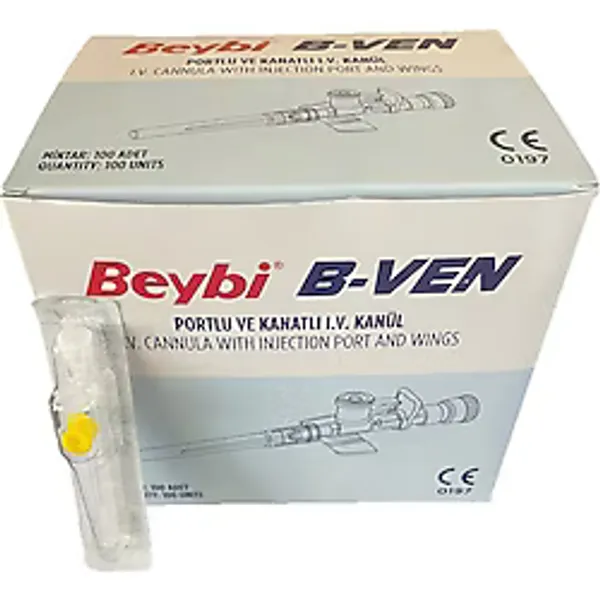 Beybi Intraket Branül 24G 19Mm 0.70Mm Sarı 100 Adet