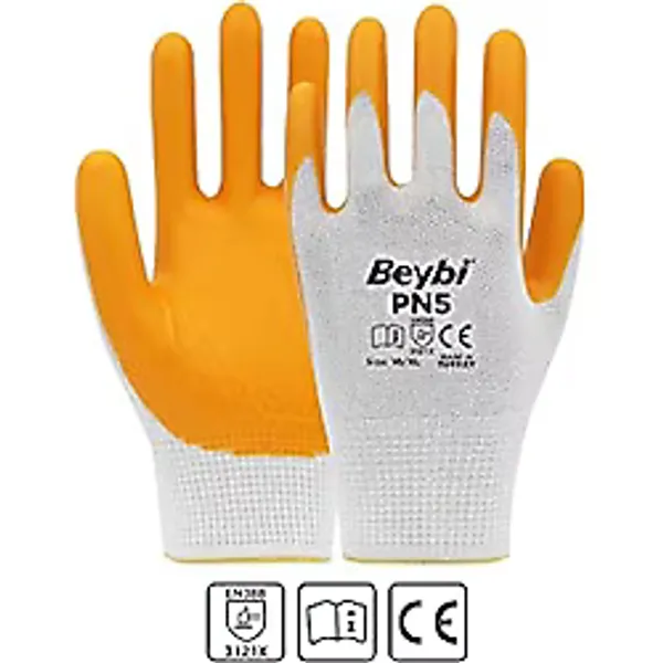 Beybi Polyester Örme Nitril İş Bahçe Eldiveni - No:10 XL (Büyük Boy) - 1 Çift