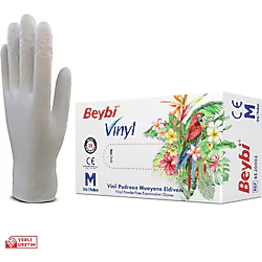Beybi Pudrasız Vinil Muayene Eldiveni - 100'lük Kutu