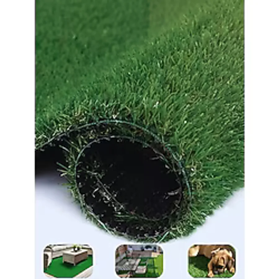 Beylini Dekoratif Suni Çim Halı 20 mm Gerçek Çim Görünümlü Balkon Teras Bahçe İçin Sahte Çimen Kaymaz Taban Yapay Çim Ölçü Seçenekli - 100 x 25 - Yeşil