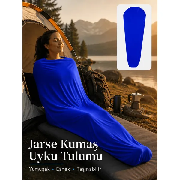 Beylini Kamp Uyku Tulumu Nefes Alır Jarse Esnek Kumaş Dayanıklı Taşıma Çantası Hediyeli Uyku Tulumu Konforlu Yıkanabilir Gezi Outdoor Av Balık Festival