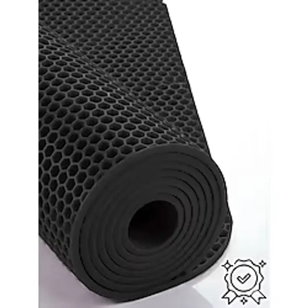 Beylini Petek PVC Paspas Islak Zeminde Kaydırmaz İç Dış Mekan Banyo Duş Lavabo Havuz Kenar Halısı Bal Desen Siyah