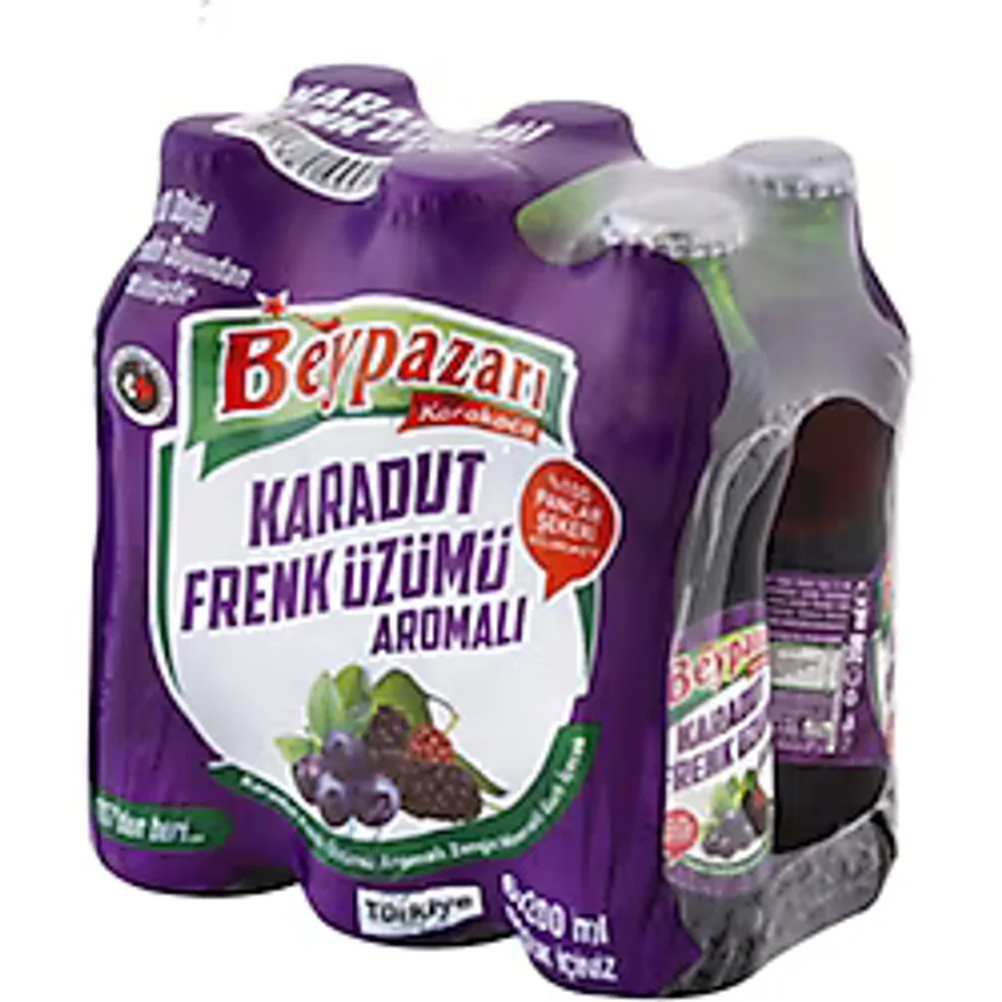 Beypazarı Karadut Frenk Üzümü Aromalı Maden Suyu 6x200 ml