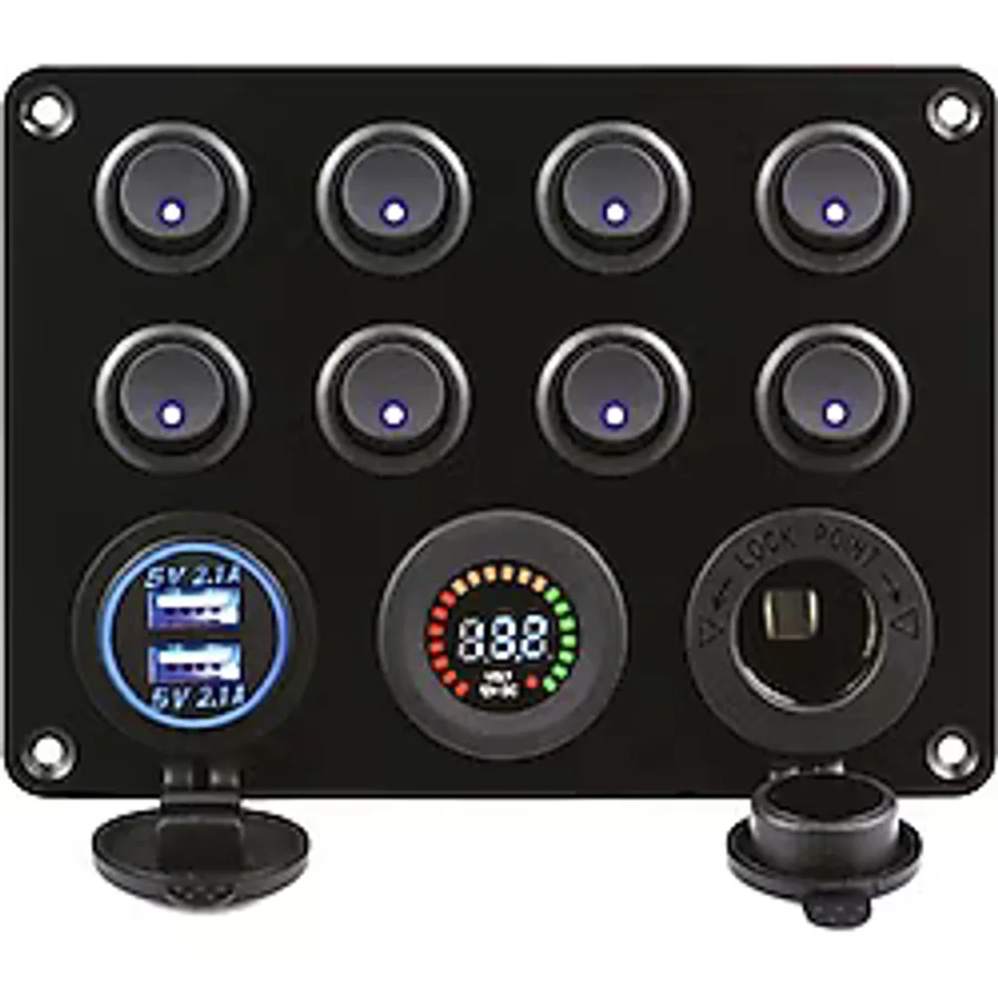 BFY 8'Lİ SWITCH PANEL IŞIKLI ŞAR TEKNE VE YAT