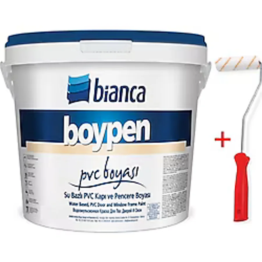 Bianca Boypen Pvc Kapı-Pencere-Tavan Boyası Kullanıma Hazır 1 kg Beyaz Rulo -Su Bazlı-Kokusuz