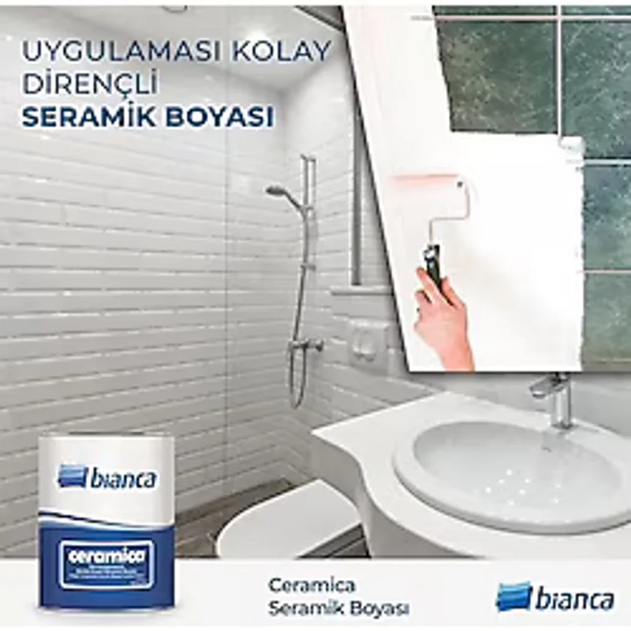 Bianca Ceramica Fayans Boyası Kullanıma Hazır 1 kg Rulo Beyaz