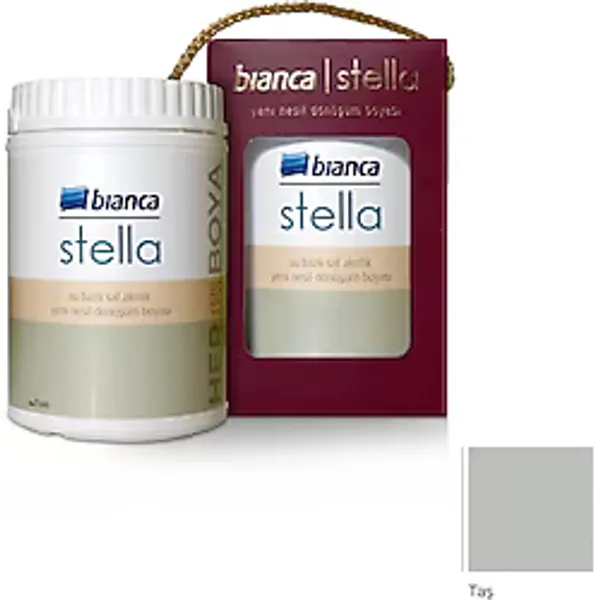 Bianca Stella Boya Yeni Nesil Yaşam Boyası 1 Lt Taş/1090 Dolap Fayans Cam Plastik Ahşap Boyası Taş/1090