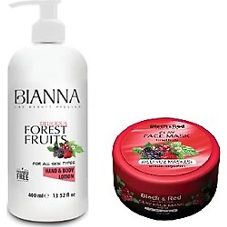 Bıanna Orman Meyveleri El ve Vücut Losyonu 400 ml + Black & Red Orman Meyveleri Killi Yüz Maskesi 400 ml