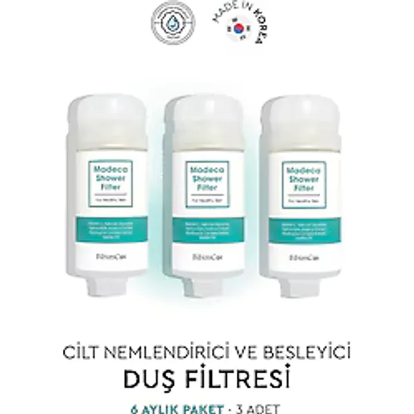 Bibimcos Madeca Shower Filter - Cilt Nemlendirici ve Besleyici Duş Filtresi 3'lü (6 Aylık Paket)