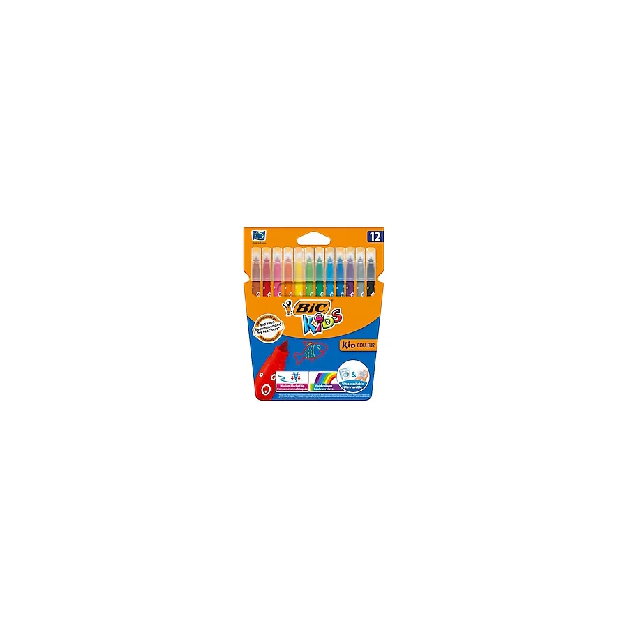 Bic Kid Couleur Ultra Yıkanabilir 12'li Keçeli Kalem Seti