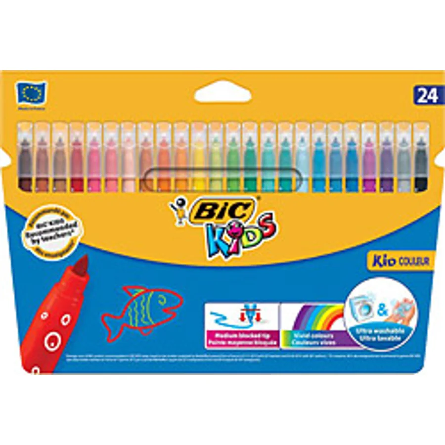 Bic Kid Couleur Ultra Yıkanabilir 24'lü Keçeli Kalem Seti
