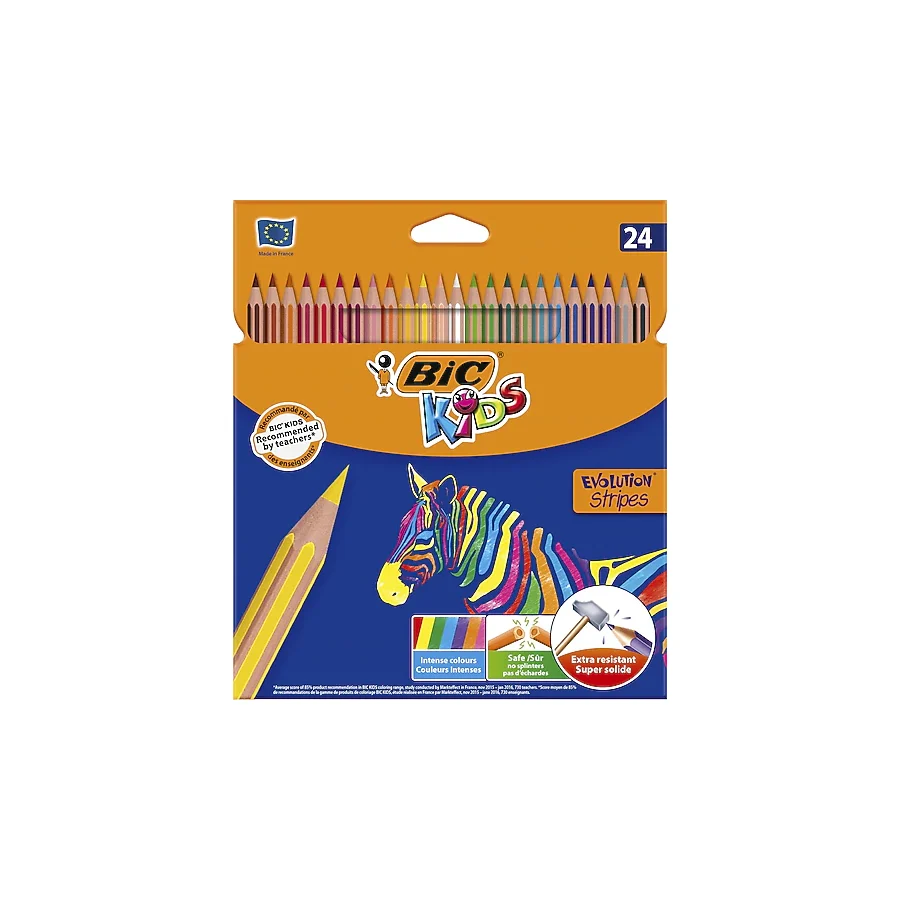 Bic Kids Evolution Stripes 24'lü Kuru Boya Seti